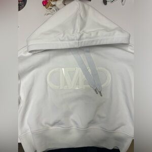 white cropped MK hoodie